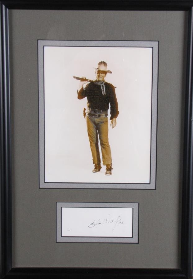 John Wayne Historic Photo, Signature Card (1 of 2)