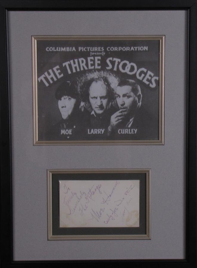 The Three Stooges Vintage Image, Signature Card (1 of 3)