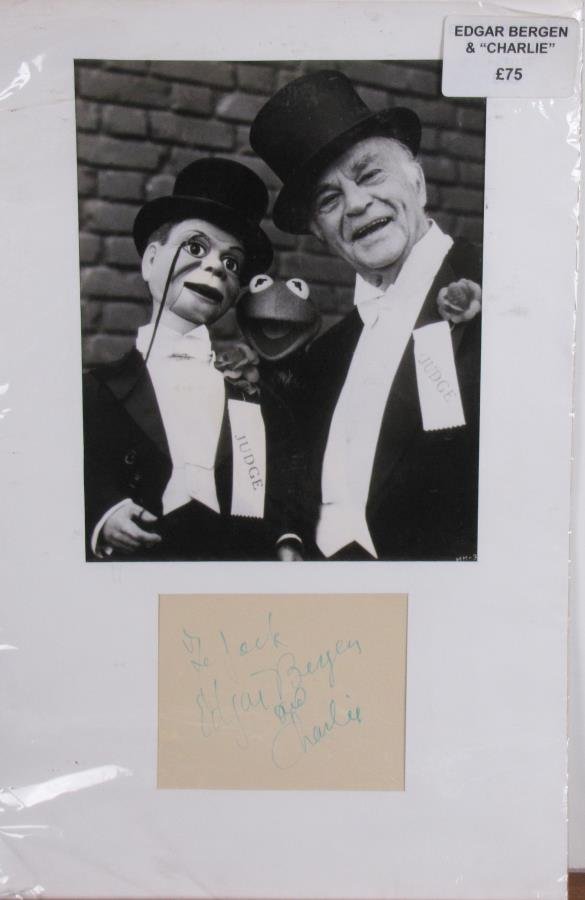 Edgar Bergen, "Charlie" Historical Photo, Card (1 of 2)