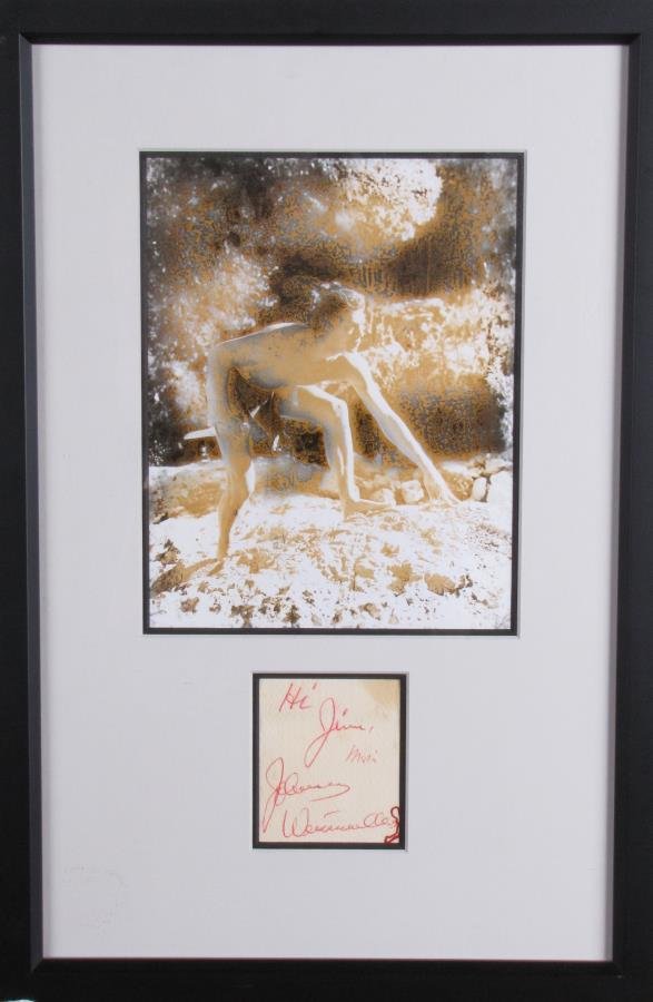 Johnny Weissmuller Photo, Signature Card, Tarzan (1 of 2)