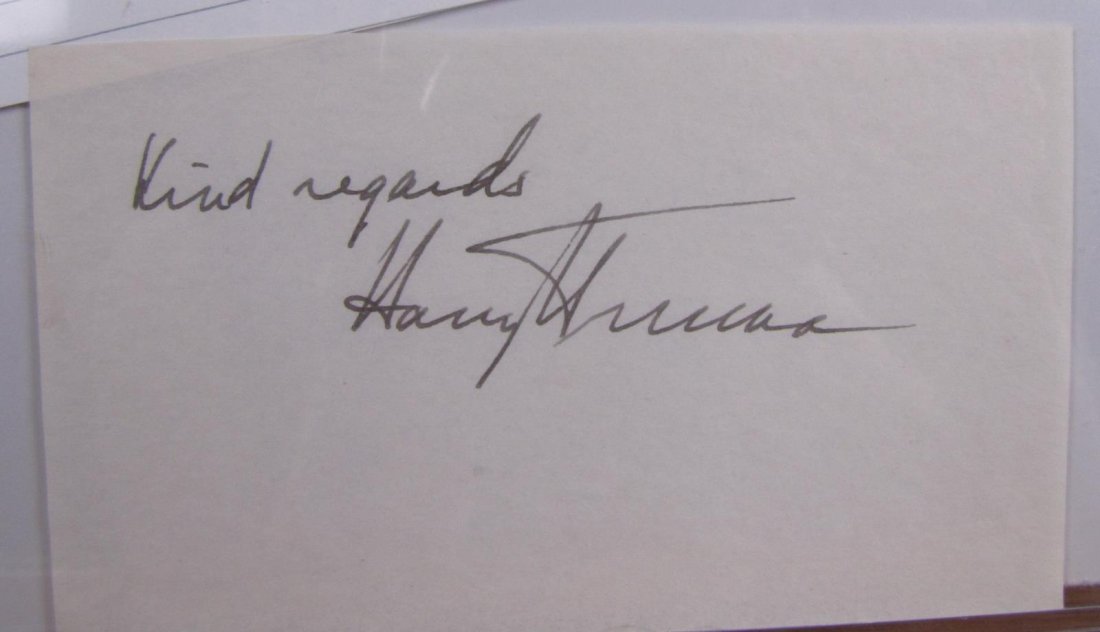 Harry Truman Signature Card (1 of 2)