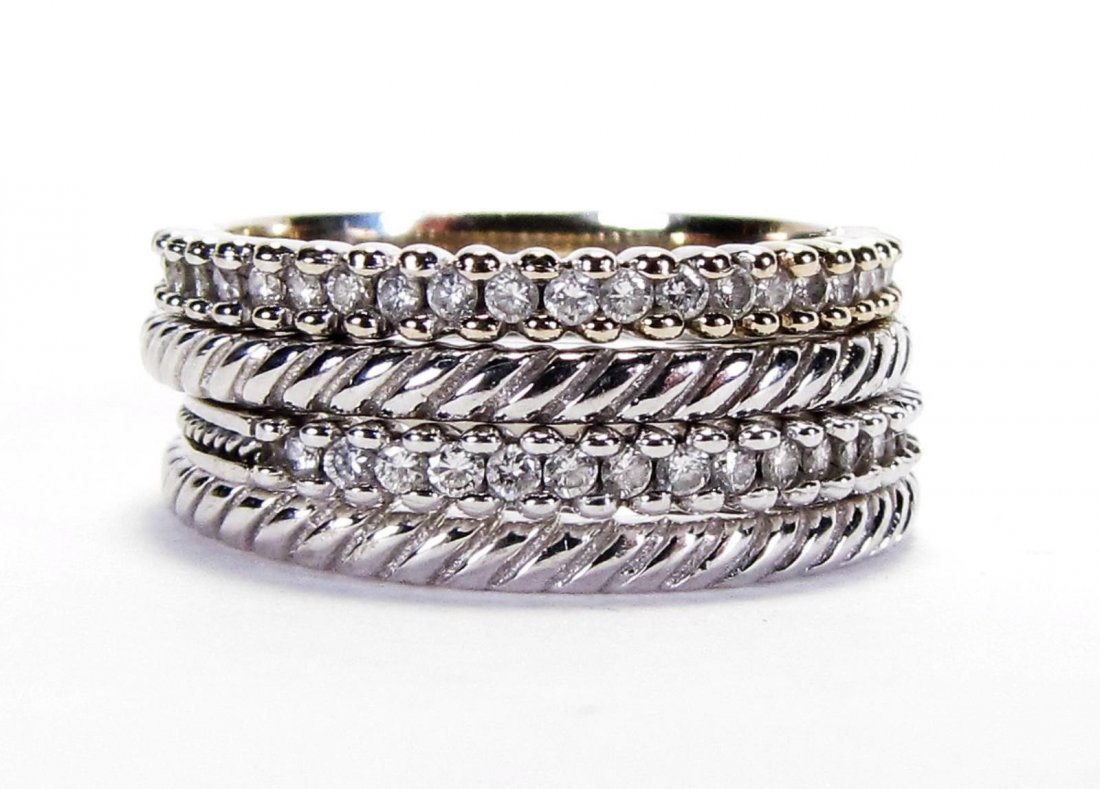 Four 18K White Gold Hidalgo Band Rings (1 of 5)