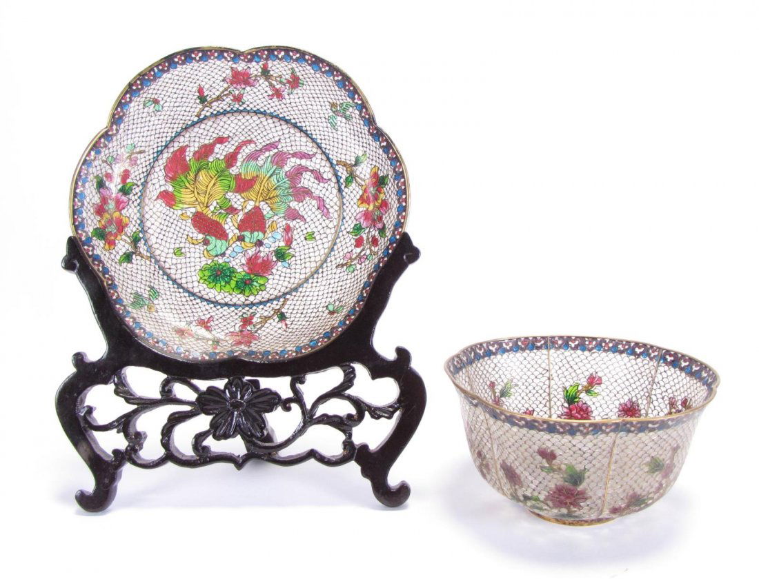Plique-a-Jour Cloisonne Bowl and Dish (1 of 7)