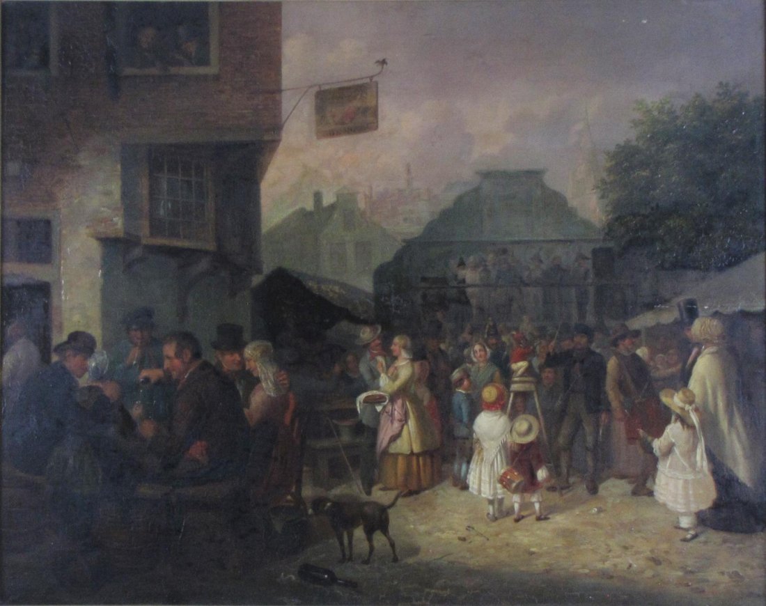 Jacob Akkersdijk 22x28 O/B "Village Festival" (1 of 8)