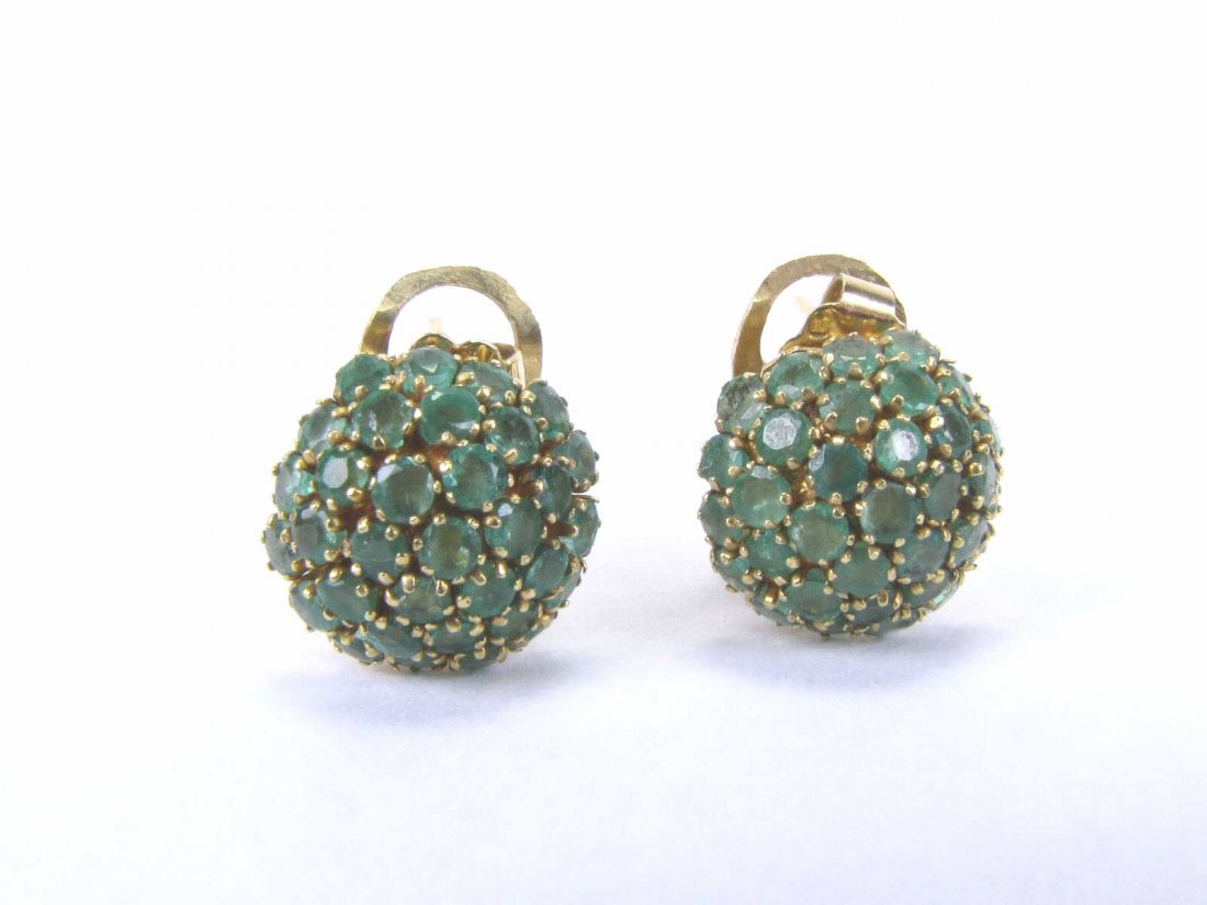 18K Yellow Gold Emerald Earrings (1 of 1)