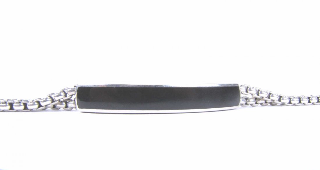 Gentleman's David Yurman Sterling, Onyx Bracelet (1 of 3)