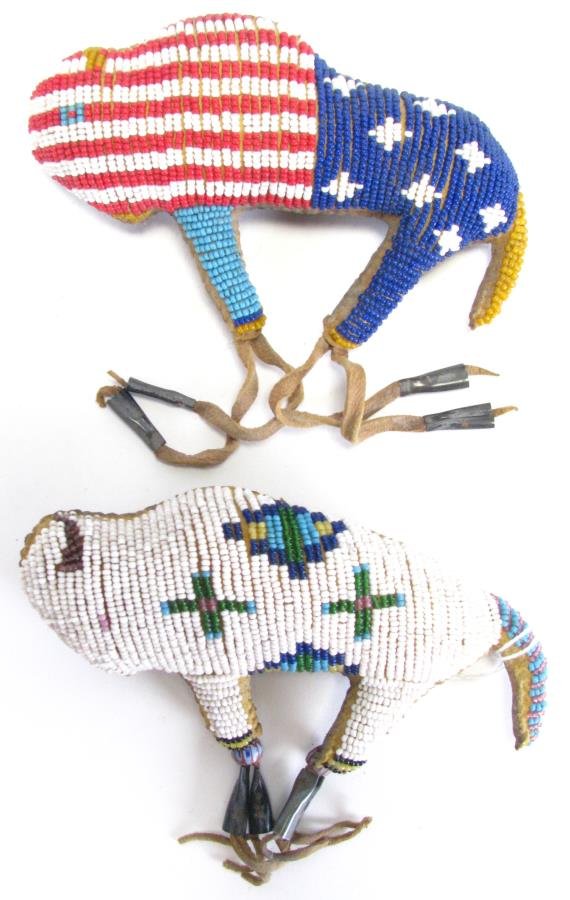 Two Plains Indian Beaded Buffalo Fetishes (1 of 5)