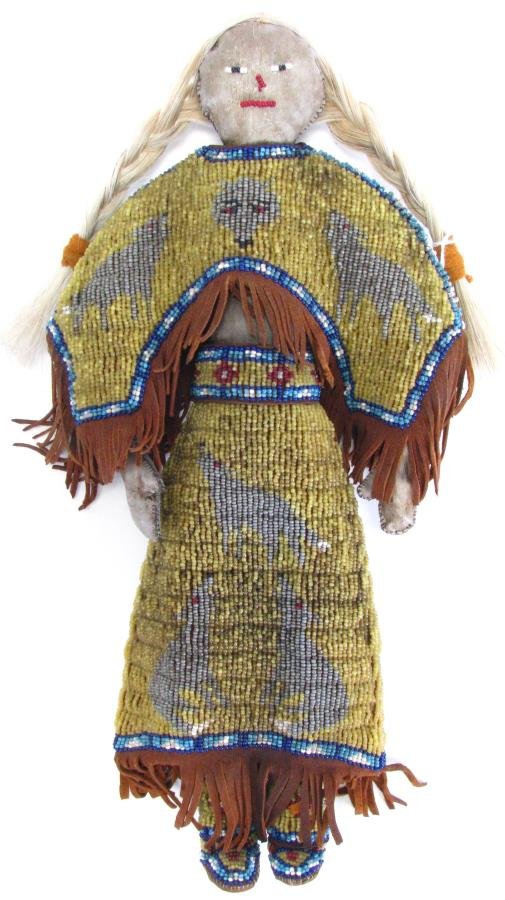 Native American Wolf Mother Beaded Doll (1 of 5)