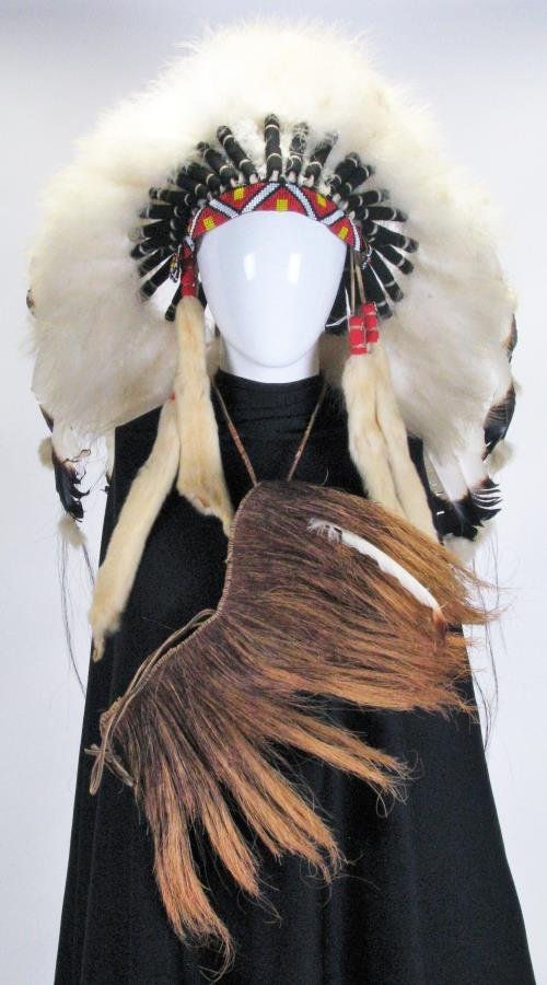 Plains Indian Feather Headdress and Osage Roach (1 of 7)