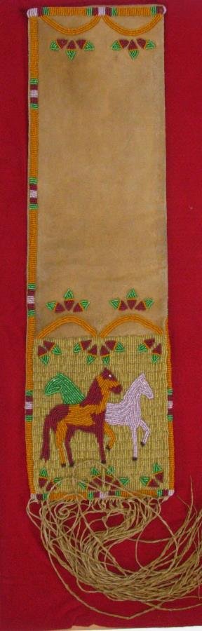 Plains Indian Pictorial Beaded Pipe Bag (1 of 5)