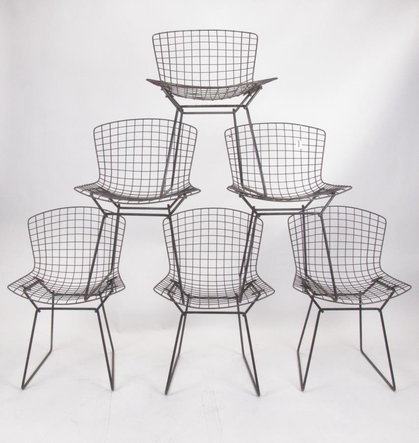 Set of Six Bertoia Wire Chairs, Knoll (1 of 2)