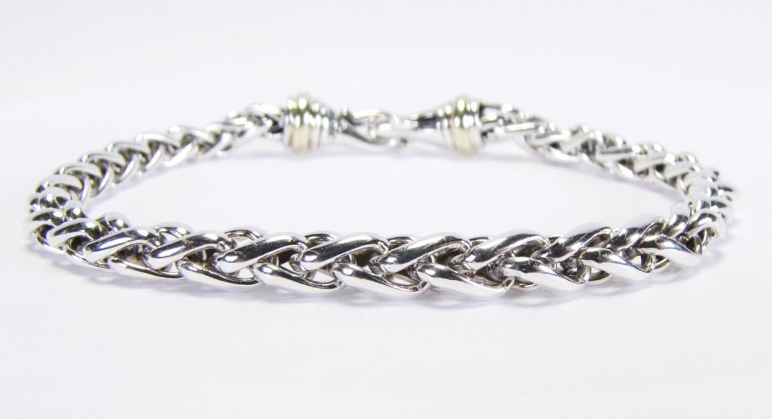 David Yurman 14K and Sterling Heavy Wheat Bracelet (1 of 5)