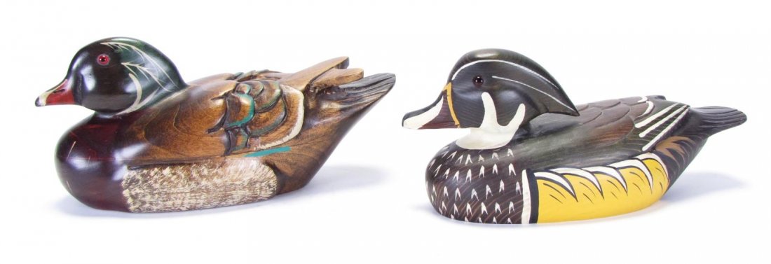 Two Wood Carved Duck Decoys (1 of 8)