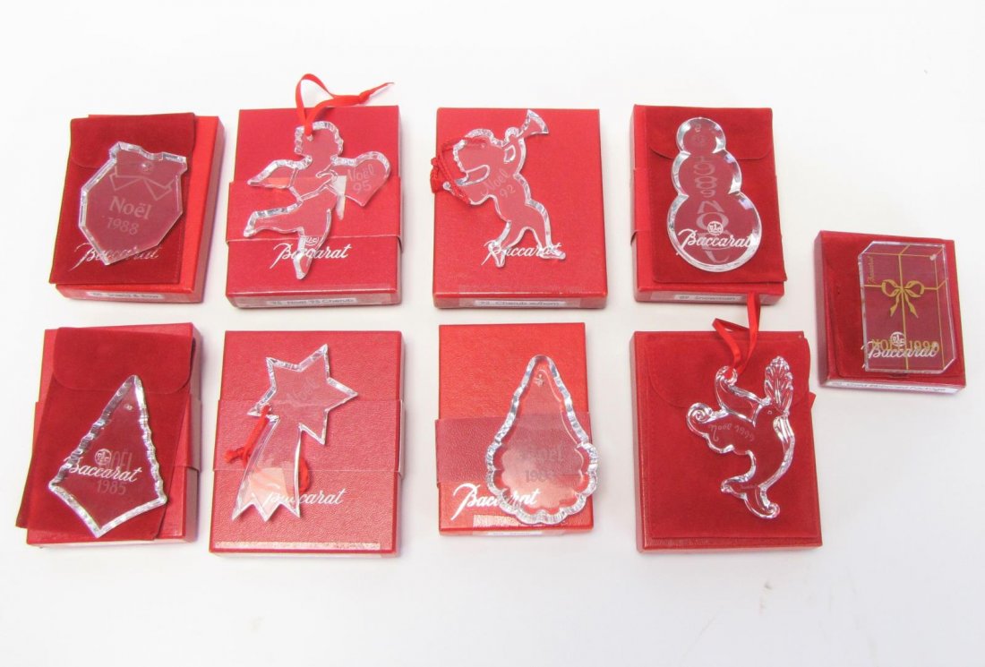 Nine Baccarat Crystal Ornaments (1 of 3)