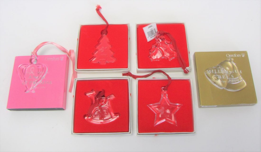 Six Orrefors Crystal Ornaments (1 of 3)