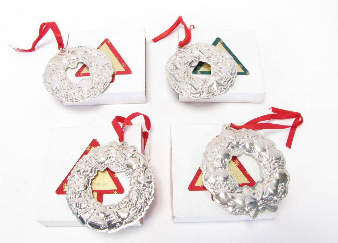 Four Wallace Sterling Annual Ornaments (1 of 9)
