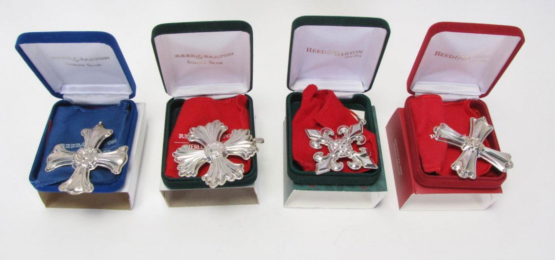 Four Reed & Barton Sterling Annual Ornaments (1 of 9)