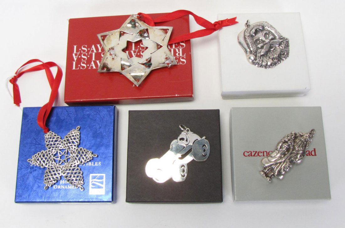 Group of Five Sterling Ornaments (1 of 8)