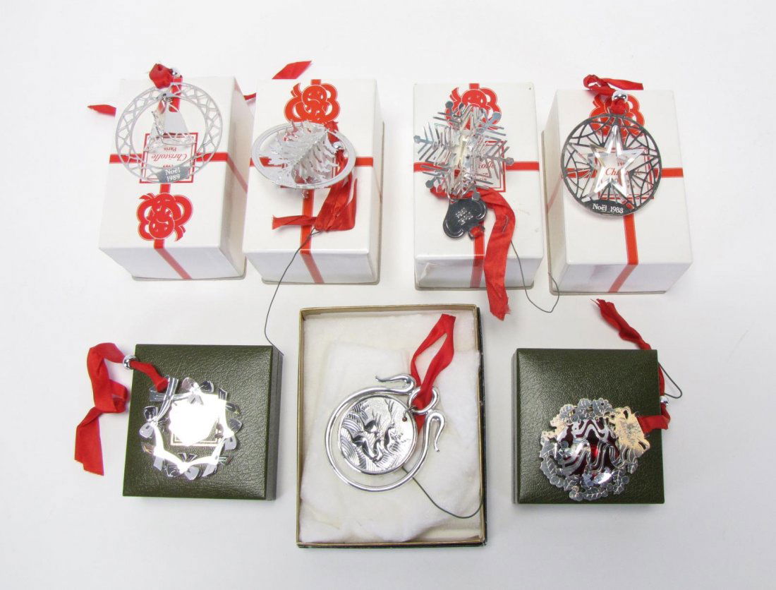 Seven Christofle Annual Silverplate Ornaments (1 of 3)