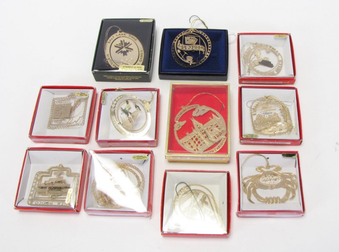 Group of Metal US Destination Ornaments (1 of 4)