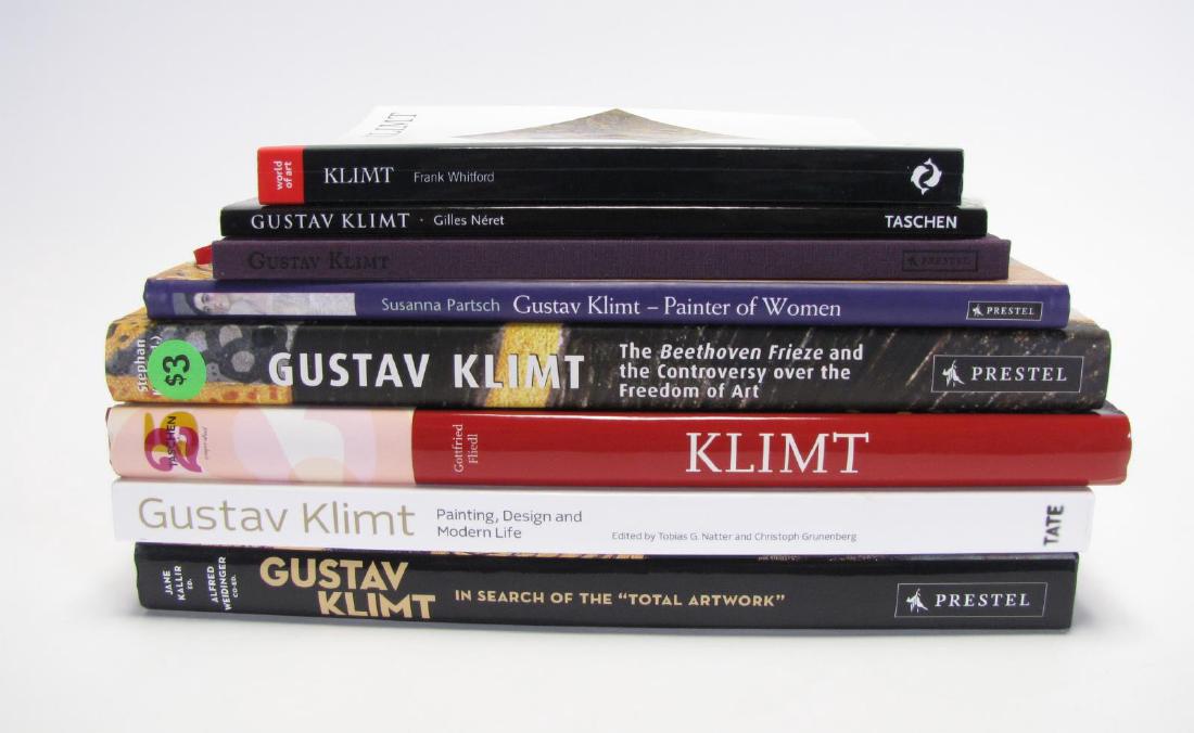 Group of Gustav Klimt Art Books: Group of Gustav Klimt Art Books, eight total including: "Klimt" by Frank Whitford; "Gustav Klimt" by Gilles Neret; "Gustav Klimt - Erotic Sketches" by Prestel; "Gustav Klimt - Painter of Women" by Sus
