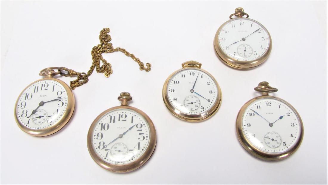 Five Elgin Open Face Pocket Watches (1 of 16)