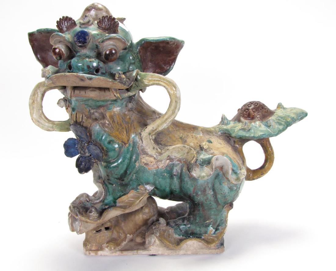 Oriental Glazed Pottery Foo Dog (1 of 5)