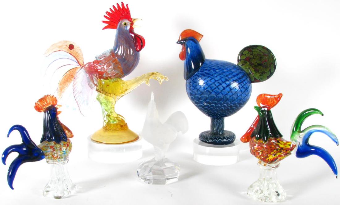 Group of Murano and Art Glass Roosters (1 of 10)
