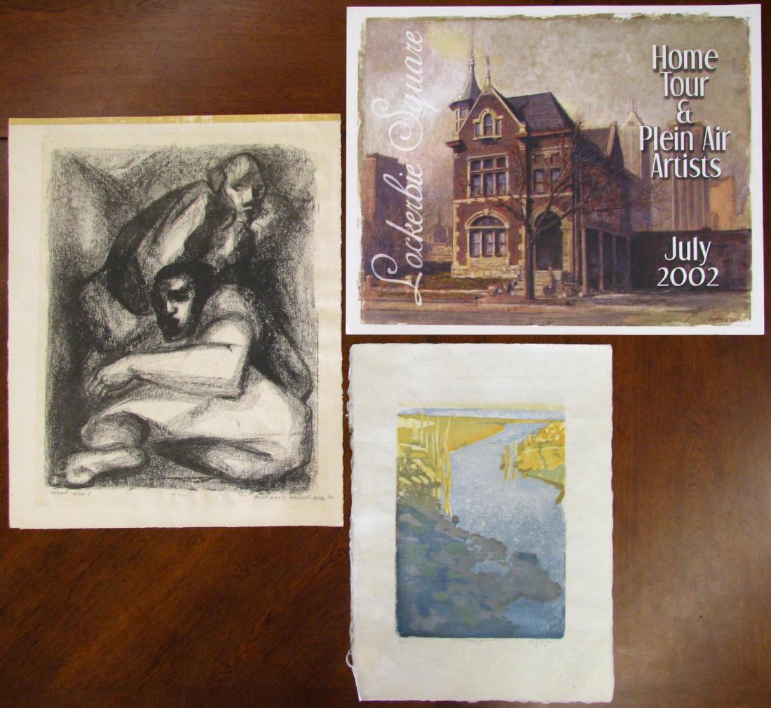 Three Prints, Woodblock, Browne-Beck (1 of 10)