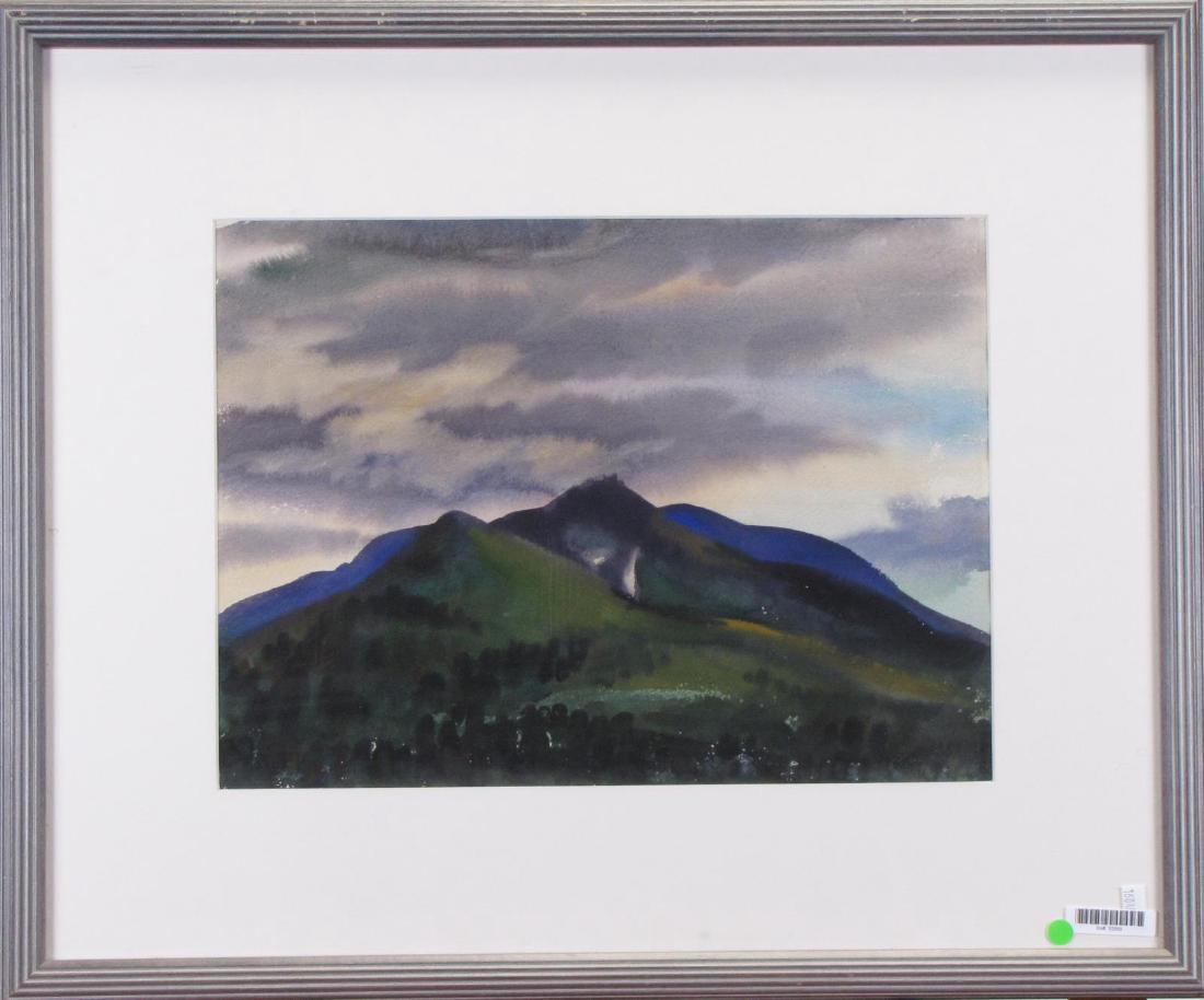 Edmund Brucker 11x15 WC "Mt Washington, NH": Edmund Brucker (IN, 1912-1999) 11x15 , WC , signed lower right , "Mt Washington, NH" , Inscribed: artist's tag verso, 9/29/96 Provenance: from collection of former Brucker estate representative framed