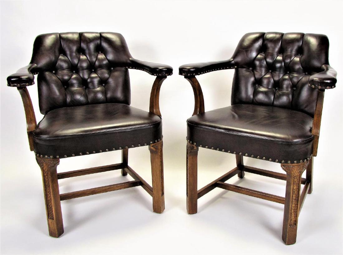 Pair of Romweber Viking Oak Side Chairs (1 of 1)