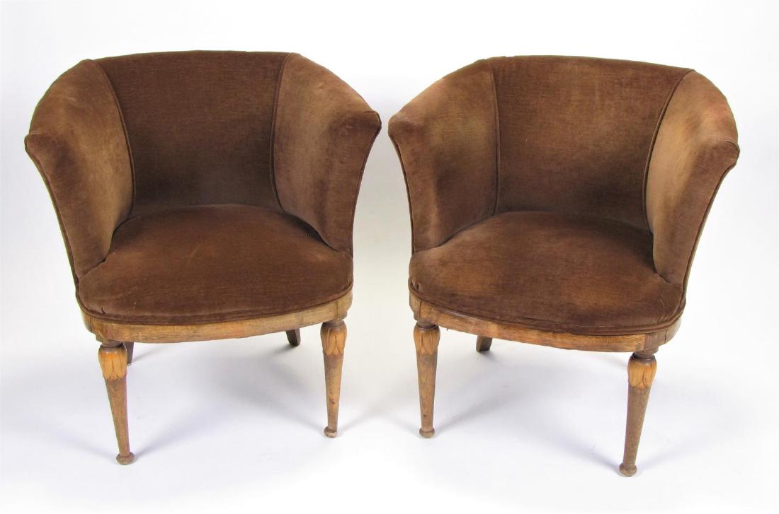 Pair of Upholstered Barrel Chairs (1 of 2)