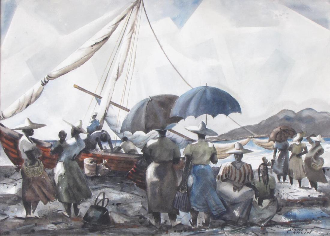 James Carlin 22x30 WC Caribbean Fishing Boat (1 of 3)