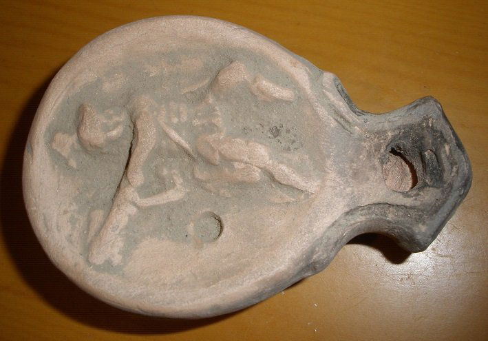 Ancient Roman pottery oil Lamp (1 of 2)