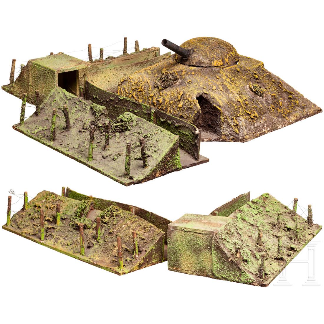 Konvolut - vier Lineol UnterstÃ¤nde, ein Panzerturm (1 of 1)