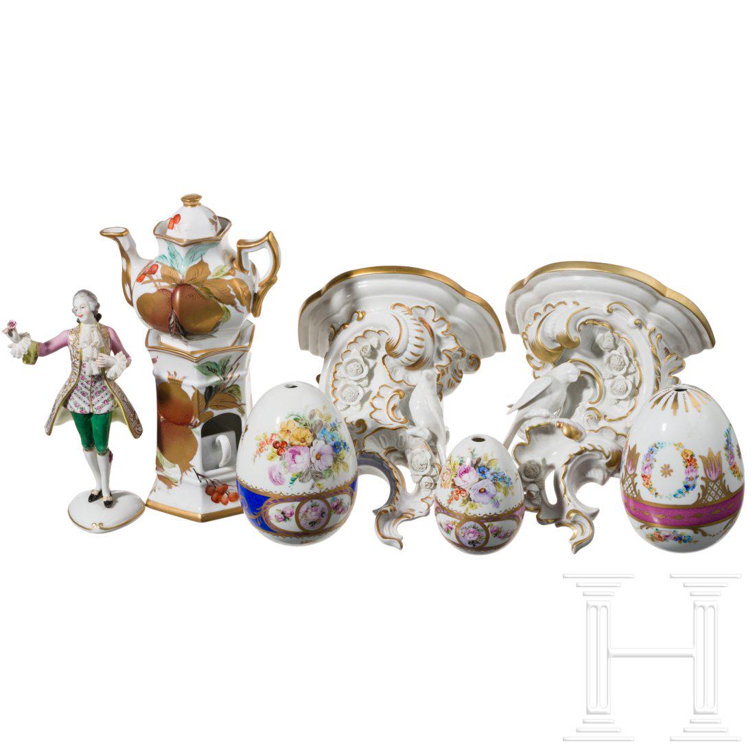 A large ensemble of hand-painted porcelain, 20th (1 of 8)