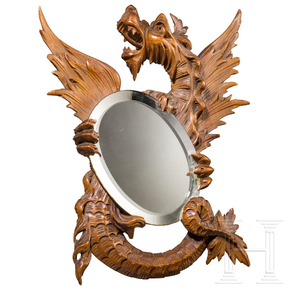 HÃ¶lzerner Standspiegel, Frankreich (?), um 1900 (1 of 1)