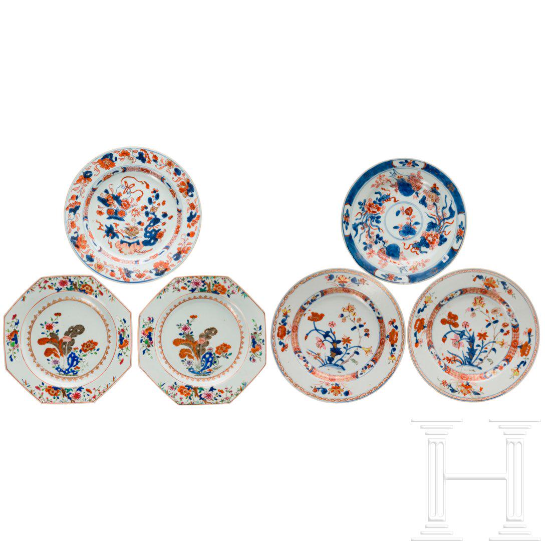 Six Chinese porcelain plates, 19th/20th century (1 of 2)