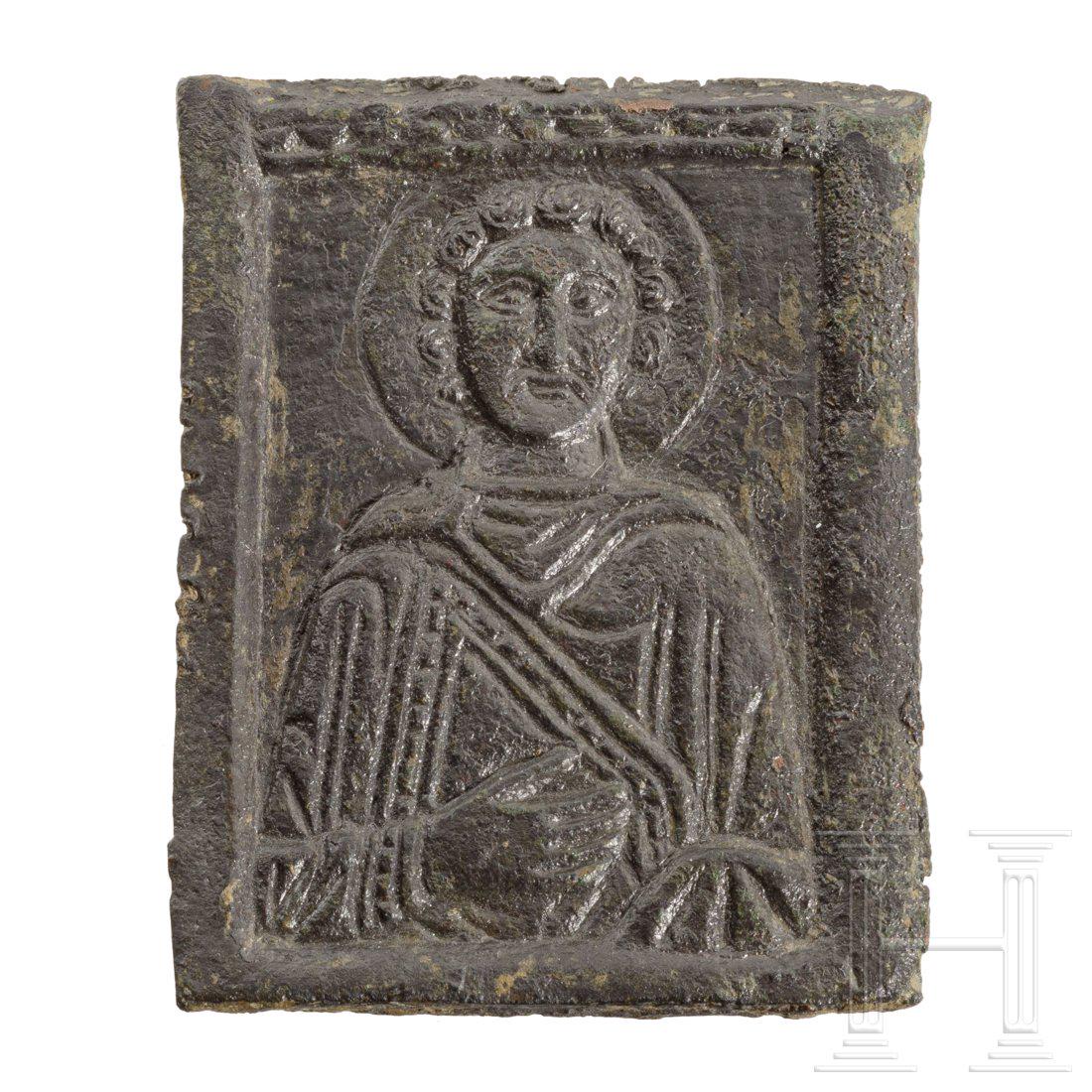 A Byzantine bronze icon, 5th - 7th century A.D. (1 of 2)