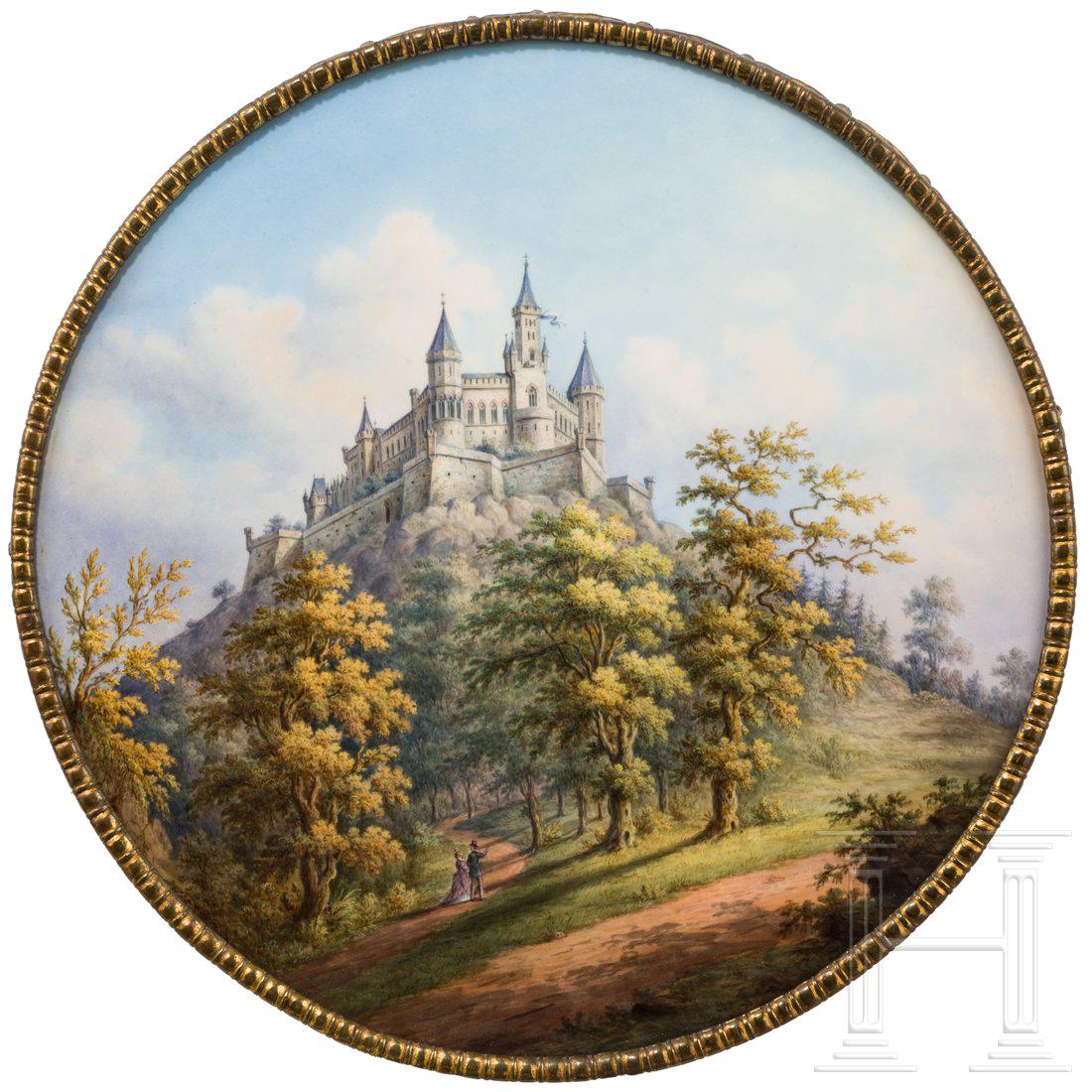 GroÃŸes Porzellanbild "Burg Hohenzollern", KPM, Berlin, (1 of 2)