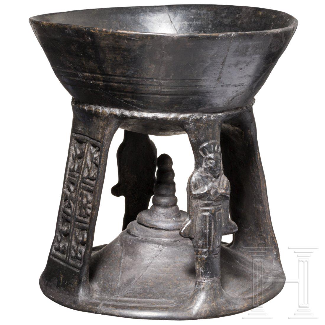 An Etruscan bucchero calix, late 7th century B.C. (1 of 5)