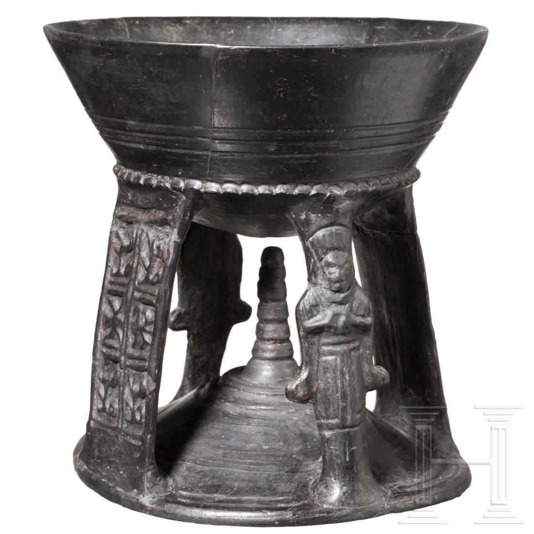 An Etruscan bucchero calix, late 7th century B.C. (1 of 5)