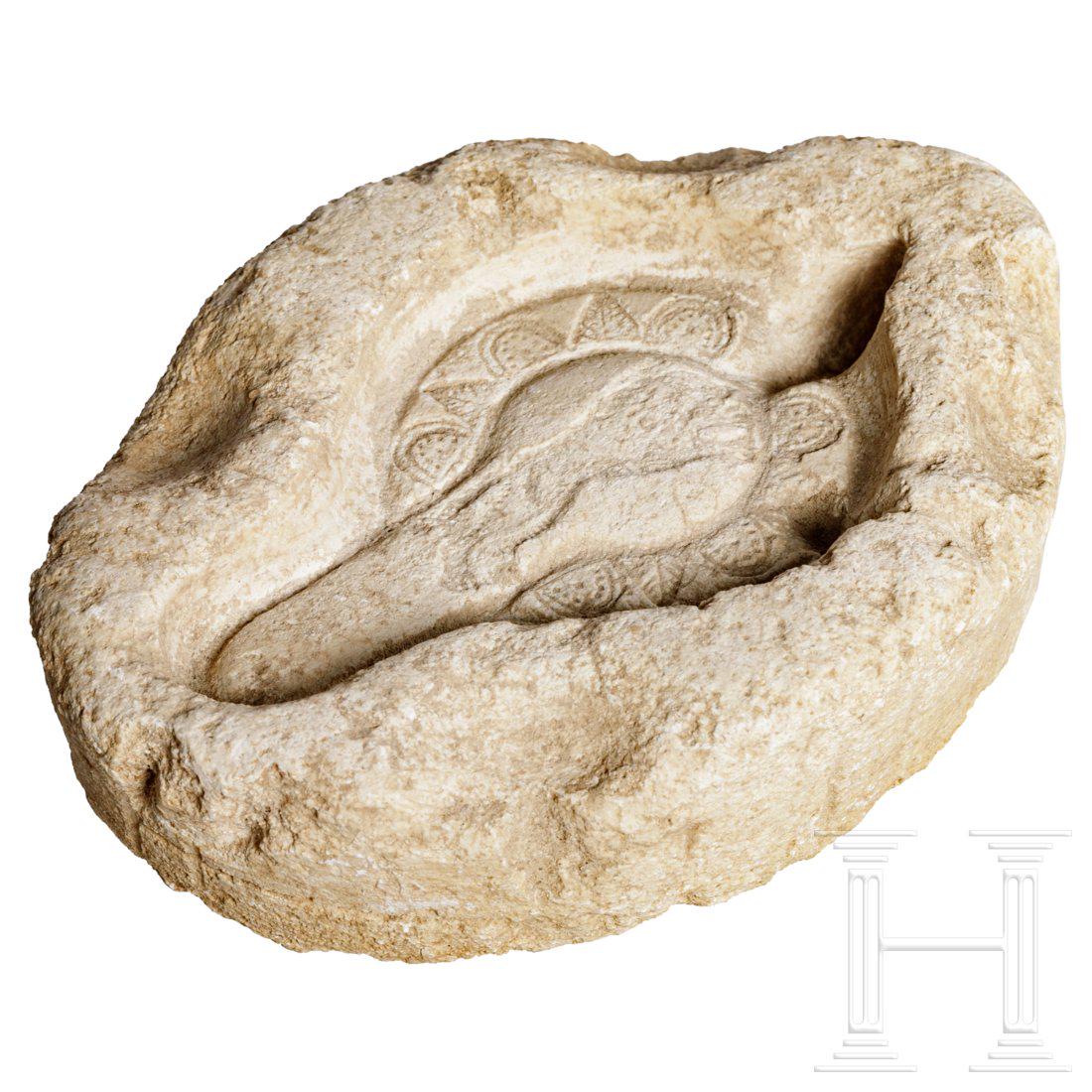 A North African-Roman limestone model for oil lamps, (1 of 2)