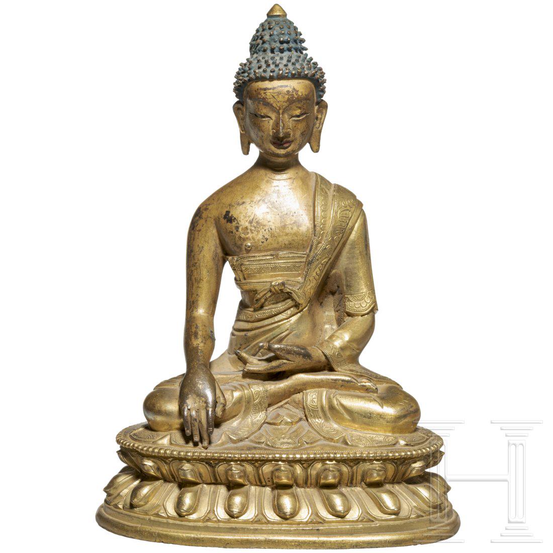 A Tibetan gilt bronze Buddha Shakyamuni, 18th/19th (1 of 9)