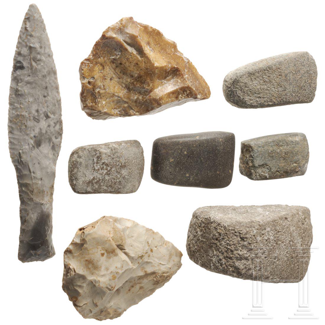 An impressive set of eight Central European stone (1 of 2)