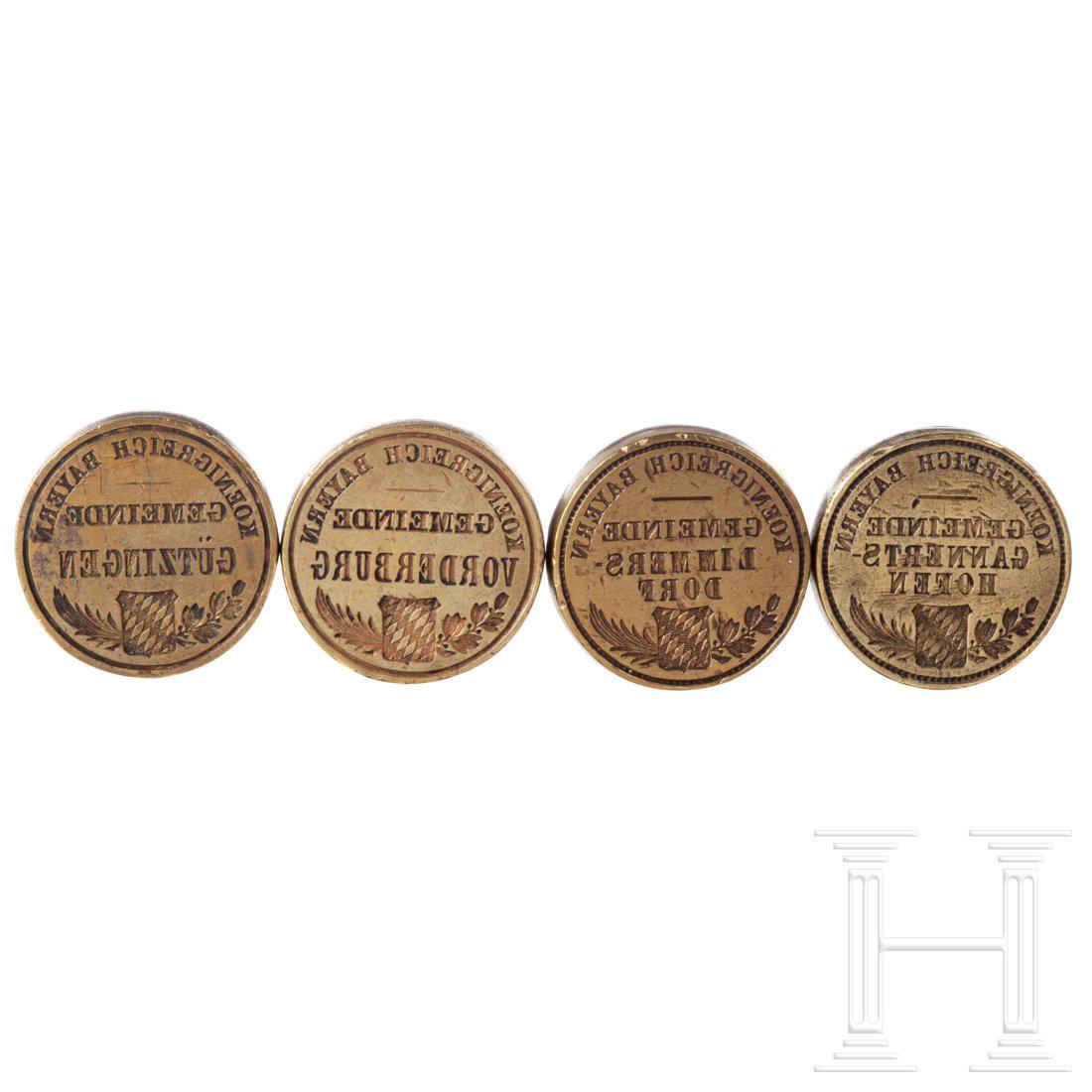 Four Bavarian official seals, 19th century (1 of 2)