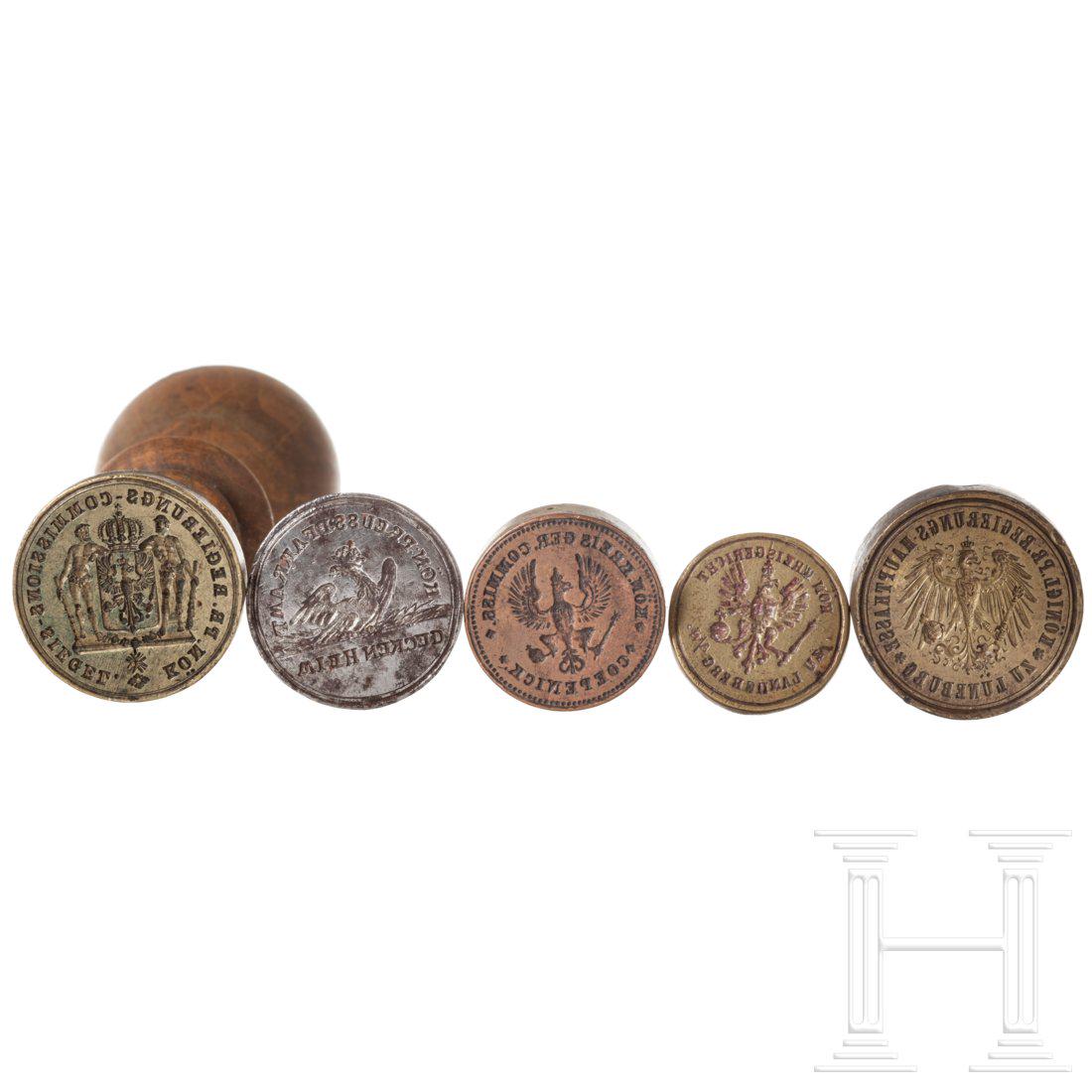 Five Prussian official seals, 19th century (1 of 2)