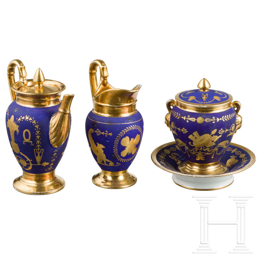 Three pieces of classicistic porcelain, Paris, 19th (1 of 2)