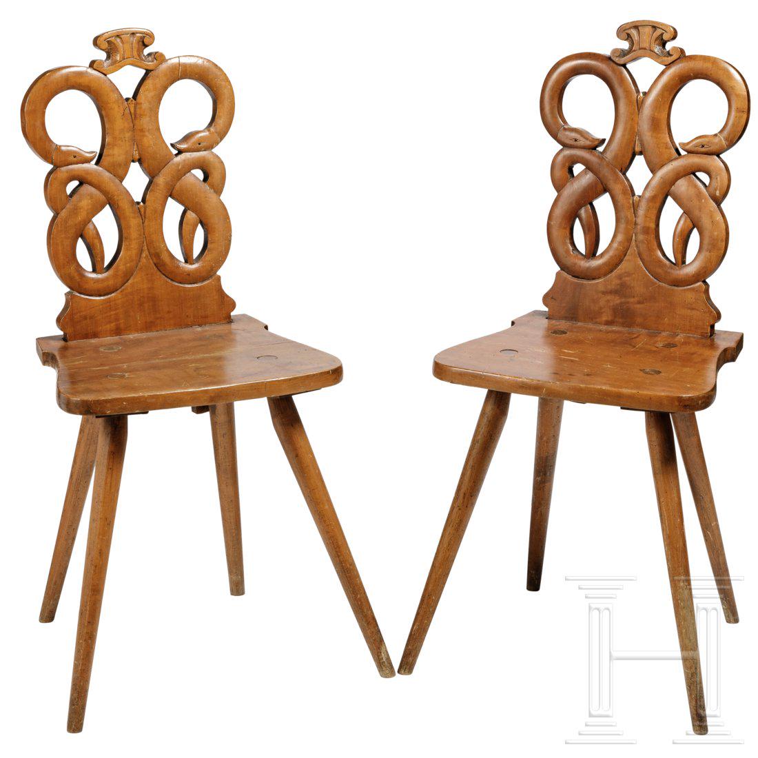 A pair of Hessian chairs, 19th century (1 of 3)