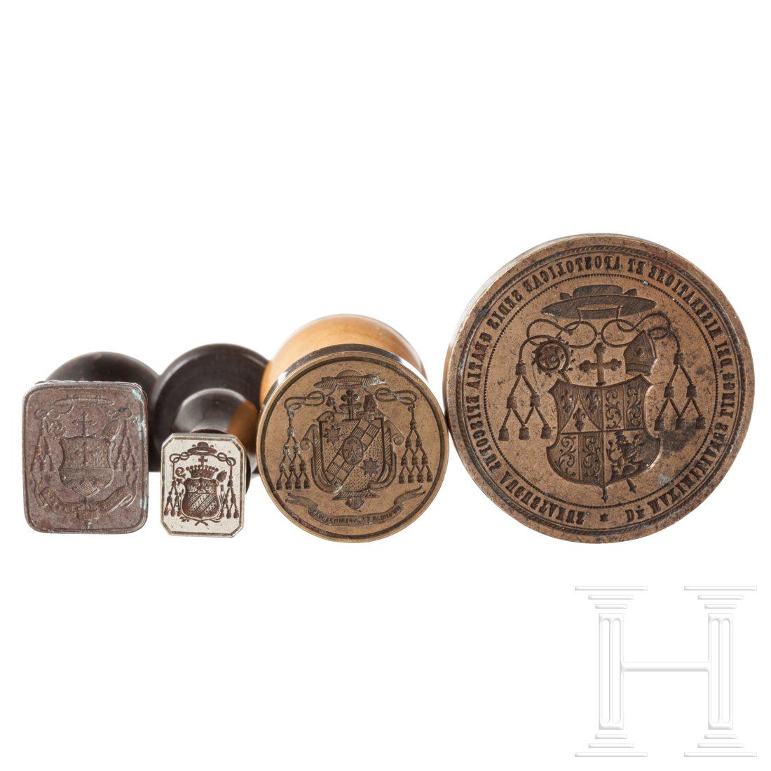 Three episcopal seals and a matrix, 19th century (1 of 2)